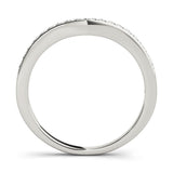 Prong in Channel Curved Half Eternity Ring in Gold & Platinum