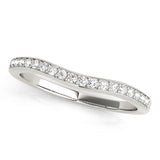 Prong-in-Channel Curved Half Eternity Ring in Gold & Platinum