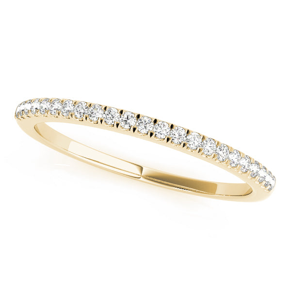Single Row U-Prong Wedding Half Eternity Ring in Gold & Platinum