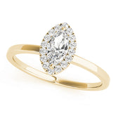 Heirloom Halo Marquise Diamond Engagement Ring — 9K/18K Gold & Platinum