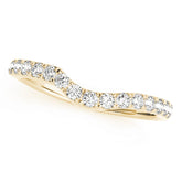 French Cut Curved Half Eternity Ring in Gold & Platinum