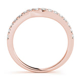 French Cut Curved Half Eternity Ring in Gold & Platinum