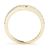 French Cut Curved Half Eternity Ring in Gold & Platinum