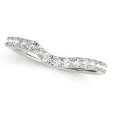 French Cut Curved Half Eternity Ring in Gold & Platinum