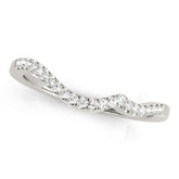 Single Row Wedding Curved Bands Half Eternity Ring in Gold & Platinum