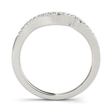 Single Row Wedding Curved Bands Half Eternity Ring in Gold & Platinum