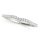 Curved Split Prong Half Eternity Ring in Gold & Platinum