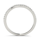 Curved Split Prong Half Eternity Ring in Gold & Platinum