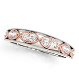 Prong Set Half Eternity Ring in Gold & Platinum