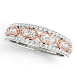 Prong Set Half Eternity Ring in Gold & Platinum