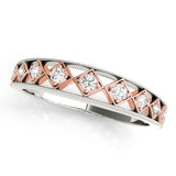 Two-Tone Prong in Channel Half Eternity Ring in Gold & Platinum