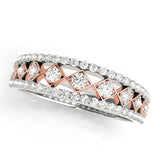 Prong Set Half Eternity Ring in Gold & Platinum