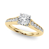 Enchanted Single Row Round Diamond Engagement Ring — 9K/18K Gold & Platinum