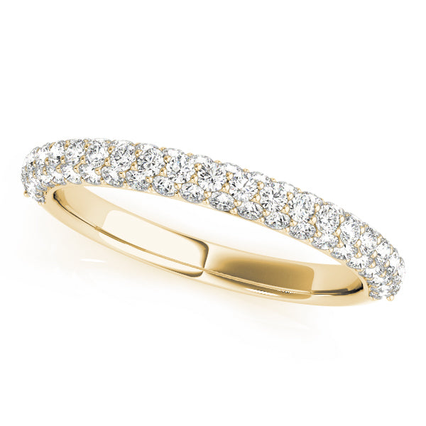 Pave Half Eternity Ring in Gold & Platinum