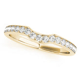 Prong in Channel Curved Half Eternity Ring in Gold & Platinum