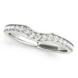 Prong in Channel Curved Half Eternity Ring in Gold & Platinum