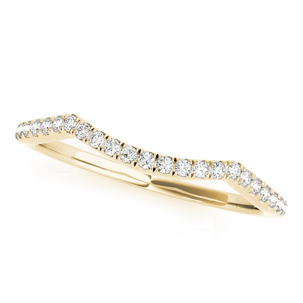 Curved Half Eternity Ring in Gold & Platinum