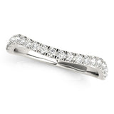 Split Prong Curved Half Eternity Ring in Gold & Platinum