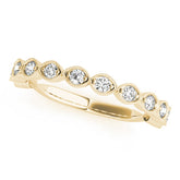 Vintage-Inspired Milgrain Half Eternity Ring in Gold & Platinum