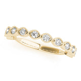 Vintage-Inspired Milgrain Half Eternity Ring in Gold & Platinum