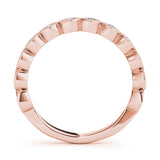 Vintage-Inspired Milgrain Half Eternity Ring in Gold & Platinum