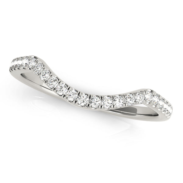 Curved Half Eternity Ring in Gold & Platinum