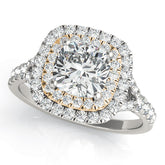 Timeless Halo Engagement Ring Cushion Diamond Engagement Ring — 9K/18K Gold & Platinum