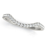 Curved Split Prong Half Eternity Ring in Gold & Platinum