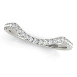 Curved Split Prong Half Eternity Ring in Gold & Platinum