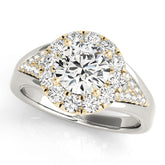 Statement Halo Engagement Ring Round Diamond Engagement Ring — 9K/18K Gold & Platinum