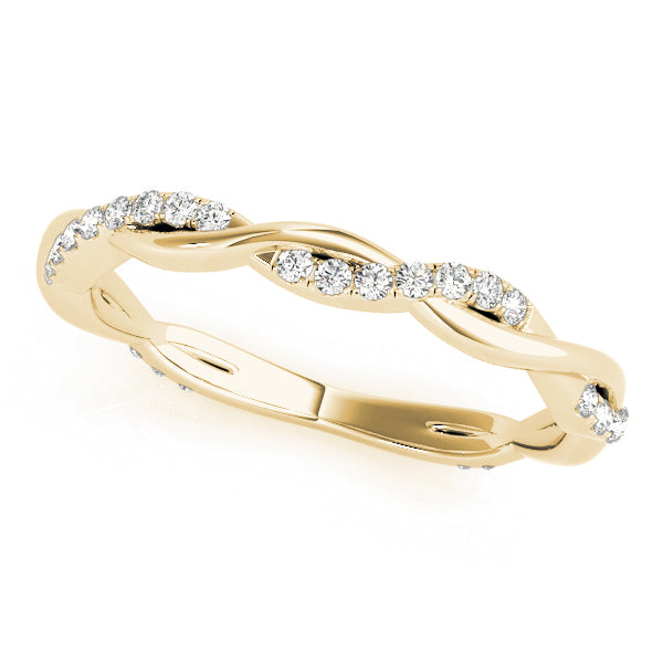 Accented Twisting Half Eternity Ring in Gold & Platinum