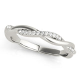 Twisting Diamond Half Eternity Ring in Gold & Platinum