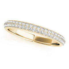 Half Round Diamond Gold Pave Set Half Eternity Ring in Gold & Platinum