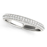 Half Round Diamond Gold Pave Set Half Eternity Ring in Gold & Platinum