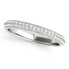 Half Round Diamond Gold Pave Set Half Eternity Ring in Gold & Platinum
