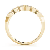 Heart Milgrain Half Eternity Ring in Gold & Platinum