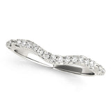 Vintage Inspired Filigree Curved Half Eternity Ring in Gold & Platinum