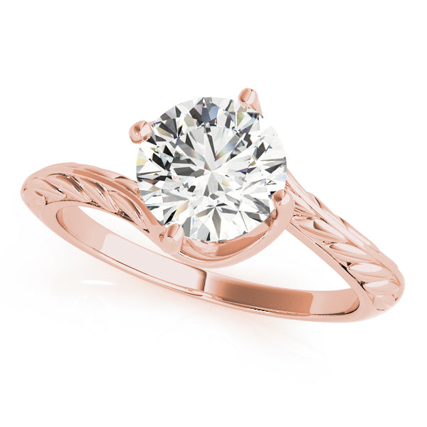 Round Cut Diamond Twisted Solitaire Engagement Ring