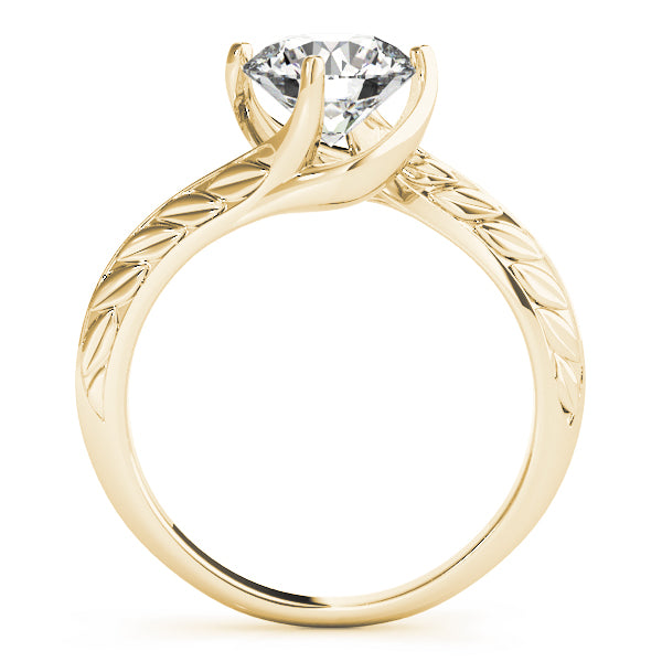 Round Cut Diamond Twisted Solitaire Engagement Ring