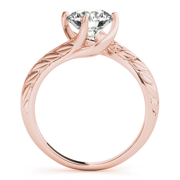 Round Cut Diamond Twisted Solitaire Engagement Ring