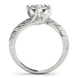 Round Cut Diamond Twisted Solitaire Engagement Ring