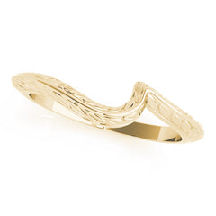 Engraved Filigree Curved Wedding Gold Band