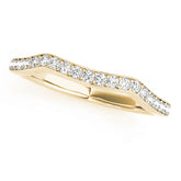 Curved Prong in Channel Half Eternity Ring in Gold & Platinum