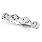 Vintage Milgrain Half Eternity Ring in Gold & Platinum