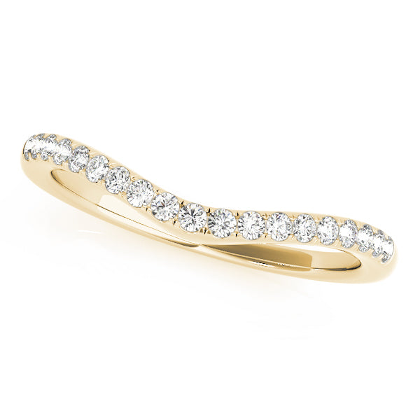 Split Prong Curved Half Eternity Ring in Gold & Platinum