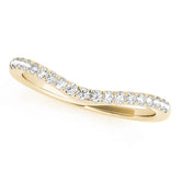 Split Prong Curved Half Eternity Ring in Gold & Platinum