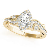 Adored Antique Marquise Diamond Engagement Ring — 9K/18K Gold & Platinum