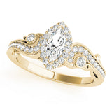 Adored Antique Marquise Diamond Engagement Ring — 9K/18K Gold & Platinum