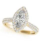 Majestic Multi-Row Marquise Diamond Engagement Ring — 9K/18K Gold & Platinum