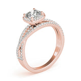 Couture Sidestone Cushion Diamond Engagement Ring — 9K/18K Gold & Platinum